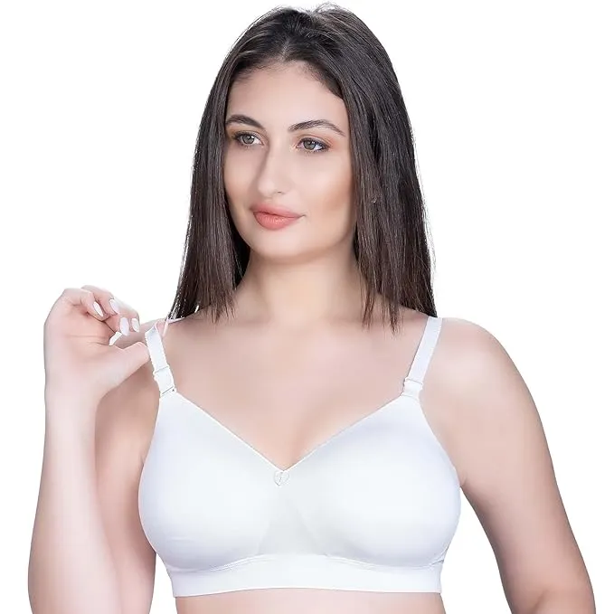 Riza Bestie Padded T-shirt Bra C D E cup (white, 32D)