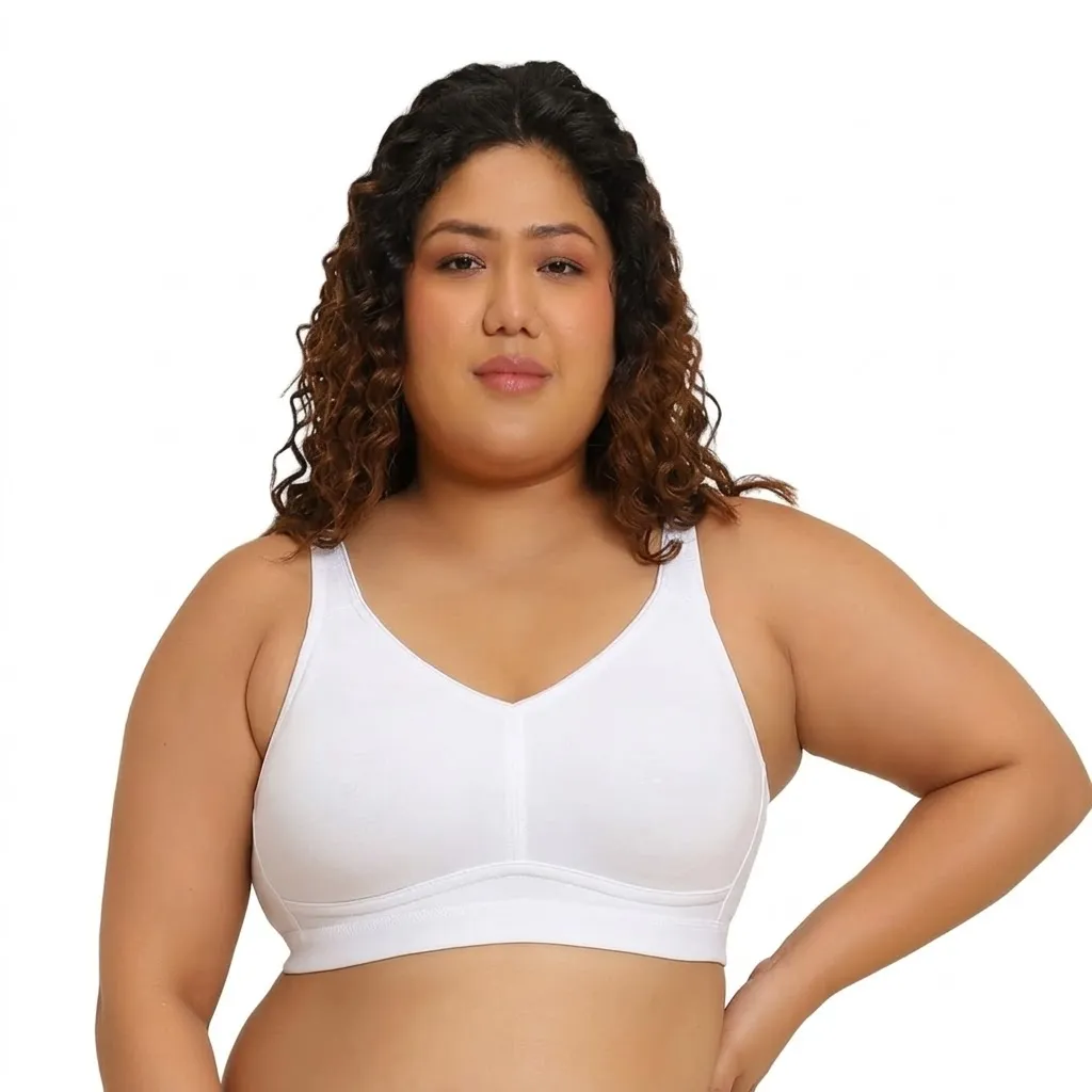Antriq Women’s Cotton Minimiser Bra | Non‑Padded | Wireless | Full‑Coverage | Reduces bust size by 1.5inches | Double‑Lined laminated cups for superior hold | High‑Stretch Cotton | Anti‑Bacterial Tech | Keeps you dry and Fresh | Sweat Absorbent | Fabric Straps for better support | (white, 34D)
