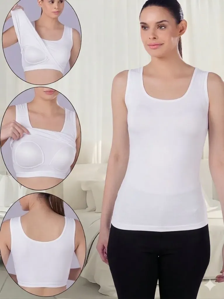 Padded Slip in Modal Fabric comfortable and breathable material Available in All size (white, M)