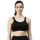Enamor Innovations Fab-Fresh Breathable Cup, Women's High Impact Sports Bra - Convertible, Padded, Wirefree, Full Coverage - SB18